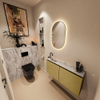 MONDIAZ TURE-DLUX Meuble toilette - 100cm - Oro - EDEN - vasque Glace - position gauche - 1 trou de robinet SW1103416