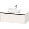 Duravit Ketho.2 Wastafelonderbouwkast - inclusief consoleplaat - met 1 lade - 120x55x45.9cm - met handgreep antraciet - wit supermat SW771778