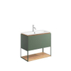 Crosswater Mada Ensemble de meuble - 70x36.7x61cm - lavabo - 1 trou de robinet - open frame - Sage Green SW975307