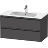 Duravit Ketho.2 Wastafelonderbouwkast - met 2 laden - 101x48x55cm - met grepen antraciet - grafiet mat SW772365