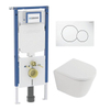 QeramiQ Dely Toiletset - Geberit UP720 inbouwreservoir - witte bedieningsplaat - softclose toilet zitting 35 mm - mat wit SW1427997