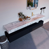 Mondiaz ALAN-DLUX Ensemble de meuble - 200cm - meuble Urban mat - 2 tiroirs - Lavabo Cloud Glace suspendu - vasque Droite - 1 trou de robinet SW805686