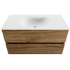 Mondiaz VICA badkameronderkast - 90cm - 2 lades - Moon wastafel Talc - zonder kraangat - Chai SW1187262