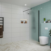 Fortifura Galeria inloopdouche - 80x200cm - glas - wandarm - mat zwart SW876791