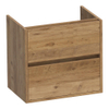 BRAUER Nexxt Small Wastafelonderkast - 60x39x55cm - 2 greeploze softclose lades - 1 sifonuitsparing - MFC - old castle SW372538
