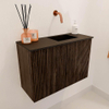 Mondiaz JOYA 60cm meuble de toilette - couleur Walnut - Vasque FAYE position Droite Sans trou de robinet couleur Urban SW1421338
