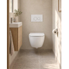 Pack WC QeramiQ Dely Swirl Compact - réservoir encastrable Geberit UP320 - avec bâti-support Burda - abattant 25 mm - plaque de commande en plastique blanc brillant - boutons rectangulaires - blanc mat SW1595655