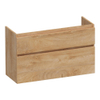 BRAUER Delight wastafelonderkast ondiep - 100x39x60cm - 2 softclose lades - greeploos - 1 sifon uitsparing - Forest Tan SW1199470