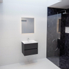 MONDIAZ VICA Badkamermeubelset - 60cm - 2 lades - wasbak Cloud midden - 1 kraangat - solid surface darkgrey SW409756