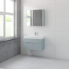Bruynzeel Mino badmeubelset 56x80x38cm 1 kraangat 1 wasbak 2 lades met spiegelkast met softclose fjord groen SW384597 Bruynzeel Mino badmeubelset 56x80x38cm 1 kraangat 1 wasbak 2 lades met spiegelkast met softclose fjord groen SW384597