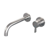BRAUER Brushed Edition Wastafelmengkraan inbouw - gebogen uitloop links - hendel middel dik - inclusief inbouwdeel - model E 1 - PVD - geborsteld RVS SW374373