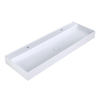 Arcqua Edge Lavabo à poser - 120x47x12cm - 2 trous de robinet - marbre de synthèse - blanc mat SW1581388