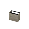 INK Meuble sous-lavabo - 80x45x65cm - 2 tiroirs - push to open - avec façades rapportées droites - MFC - chêne grège SW352515