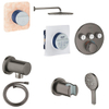 GROHE Grohtherm SmartControl Regendoucheset - thermostatisch inbouwkraan - inbouwbox - hoofddouche - inbouwbox regendouche - handdouche - wandaansluitbocht - wandhouder - doucheslang - hard graphite geborsteld SW1208830