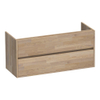 BRAUER Nexxt wastafelonderkast 120x46x55cm 2 softclose greeploze lades met 1 sifonuitsparing Hout Grey oak SW392982