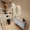 MONDIAZ TURE-DLUX Meuble toilette - 100cm - Plata - EDEN - vasque Ostra - position gauche - 1 trou de robinet SW1105041