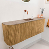 Mondiaz JOYA-DLUX 113.2cm toiletmeubel - ronding links en rechts kleur Oak - Wastafel FAYE positie Midden Zonder kraangat kleur Arena. SW1423902