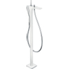 Hansgrohe PuraVida afbouwdeel voor staande badkraan met omstel voor plaatsing naast bad wit chroom 0451073 Hansgrohe PuraVida afbouwdeel voor staande badkraan met omstel voor plaatsing naast bad wit chroom 0451073