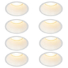 QAZQA Dept spot encastré - set de 8 - 10,5x10,5x10,4cm - dimmable - IP44 - blanc mat SW1209537