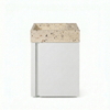 FugaFlow Eccelente Arredo Ensemble meuble WC - 40x65cm - 1 porte - 1 trou de robinet - droit - lave-mains terrazzo - blanc mat SW1522198
