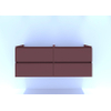 H&R Badmeubelen Infinity Wastafelonderkast - 140x44.8x55cm - 4 lades - zonder sifonuitsparing - greeploos - terra mat SW873239