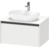 Duravit Ketho.2 Wastafelonderbouwkast - inclusief consoleplaat - met 1 lade - 80x55x45.9cm - met handgreep antraciet - wit mat SW772873