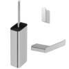 Geesa Shift Set d'accessoires de WC - Brosse de WC avec support - Porte-rouleau de toilette sans couvercle - Crochet à serviette - Chrome SW641319
