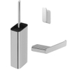 Geesa Shift Toiletaccessoireset - Toiletborstel met houder - Toiletrolhouder zonder klep - Handdoekhaak - Chroom SW641319