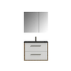 Tiger Boston Meuble salle de bains 80x62x45cm avec 1 trou 2 tiroirs softclose montage droite et gauche avec armoire miroir bois chêne chalet /blanc relief SW106777 Tiger Boston Meuble salle de bains 80x62x45cm avec 1 trou 2 tiroirs softclose montage droite et gauche avec armoire miroir bois chêne chalet /blanc relief SW106777
