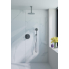 FugaFlow Eccelente Acces Ensemble de douche de tête encastré - rond - thermostatique - bras de plafond - douche de tête 25cm - douchette ronde - Gunmetal PVD brossé SW1450181