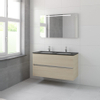 Bruynzeel Miko badmeubelset 66.5x121x51cm 2 kraangaten 2 wasbakken 2 lades met spiegel met softclose natuur eiken SW384604 Bruynzeel Miko badmeubelset 66.5x121x51cm 2 kraangaten 2 wasbakken 2 lades met spiegel met softclose natuur eiken SW384604