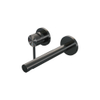 BRAUER Gunmetal Carving Wastafelmengkraan inbouw - rechte uitloop rechts - hendel lang smal carving - inclusief inbouwdeel - model A2 PVD - geborsteld gunmetal SW715915