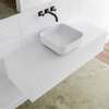 MONDIAZ LAGOM 120cm badmeubel solid surface talc 1 lades Wastafel BINX opzetkom midden zonder kraangat SW409097 MONDIAZ LAGOM 120cm badmeubel solid surface talc 1 lades Wastafel BINX opzetkom midden zonder kraangat SW409097