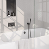 BRAUER Stripe Mitigeur thermostatique baignoire - boutons-poussoirs - SET 03 - encastré - combinaison remplissage baignoire - douchette à main barre - flexible de douche - coude mural - gunmetal brossé PVD SW1434987