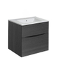 Crosswater Glide II Badmeubelset - 50x45x52cm - 2 lades - greeploos - wastafel wit -steelwood - steelwood (hout) SW892748