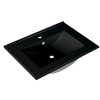 Saniclass Vygo Meuble lavabo - 61x2x46cm - trop-plein - 1 vasque - 1 trou de robinet - céramique - mat noir SW761654