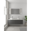Bruynzeel Combo badmeubelset 150x45cm 2 wasbakken 4 lades met spiegel met softclose ceramic grafiet SW383645 Bruynzeel Combo badmeubelset 150x45cm 2 wasbakken 4 lades met spiegel met softclose ceramic grafiet SW383645