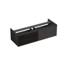 Forzalaqua Reno 2.0 Meuble sous-lavabo 140x51x40cm avec 2 tiroirs sans poignées à fermeture douce Chêne massif Black oiled SW492369