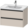 Duravit Ketho.2 Wastafelonderbouwkast - met 2 laden - 78.4x45.5x54.9cm - met grepen antraciet - taupe mat SW772844