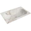 Mondiaz BIG SMALL Inbouwwastafel - B70xH1.2cm - 1 kraangat - wasbak Midden - solid surface Frappe mat (Multi) SW1073235