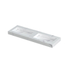 Ink Pitch lavabo - 140x45x9cm - 2 vasques - sans trou de robinet - statuario brillant (blanc) SW693496