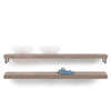 LoooX Wooden Base Shelf Duo 200 cm met handdoekhouders RVS, old grey eiken SW278358 LoooX Wooden Base Shelf Duo 200 cm met handdoekhouders RVS, old grey eiken SW278358
