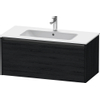 Duravit Ketho 2 meuble sous-lavabo avec 1 tiroir 101x48x44cm avec poignée chêne anthracite noir mat SW771927