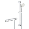 GROHE Grohtherm-1000 New Set de confort Mitigeur de douche thermostatique avec raccords entraxe=15cm avec barre de douche New Tempesta 60cm chrome/blanc SW108042 GROHE Grohtherm-1000 New Set de confort Mitigeur de douche thermostatique avec raccords entraxe=15cm avec barre de douche New Tempesta 60cm chrome/blanc SW108042