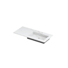 INK Post wastafel - 100x45x1cm - 1 wasbak rechts - 1 kraangat - keramiek Calacatta mat SW693261