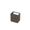 INK Wastafelonderkast - 60x45x65cm - 2 lades - greeploos - MDF lak - Mat taupe SW693210