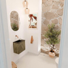 Mondiaz JOYA 40cm toiletmeubel - kleur Dusk - Wastafel FAYE positie Links Zonder kraangat kleur Urban. SW1421649