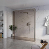 Fortifura Galeria Vrijstaande Inloopdouche - 160x200cm - Rookglas - antikalk - 8mm veiligheidsglas - 2 zijwanden - 40cm - wandsteunen en hoekprofielen - PVD - geborsteld gunmetal (antraciet) SW993191