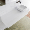 Mondiaz Lagom Meuble salle de bains 130x30.9x45cm Solid Surface Talc 1 tiroir avec lavabo BINX vasque à poser Droite sans trous de robinet SW409100