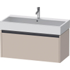 Duravit Ketho.2 Wastafelonderbouwkast - met 1 lade - 98.4x46x44cm - met greep antraciet - taupe supermat SW772074